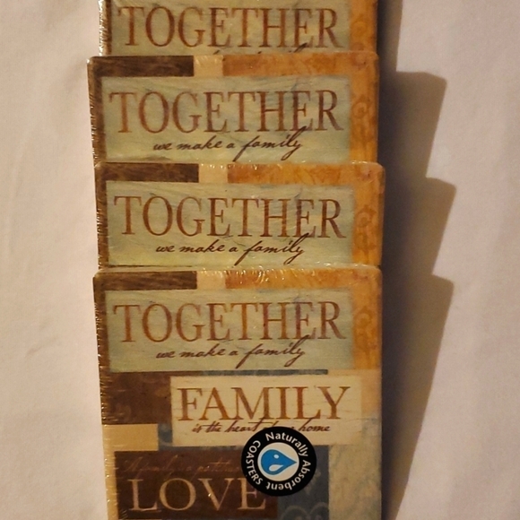 Set of 4- Naturally Absorbent Coasters - Picture 1 of 3